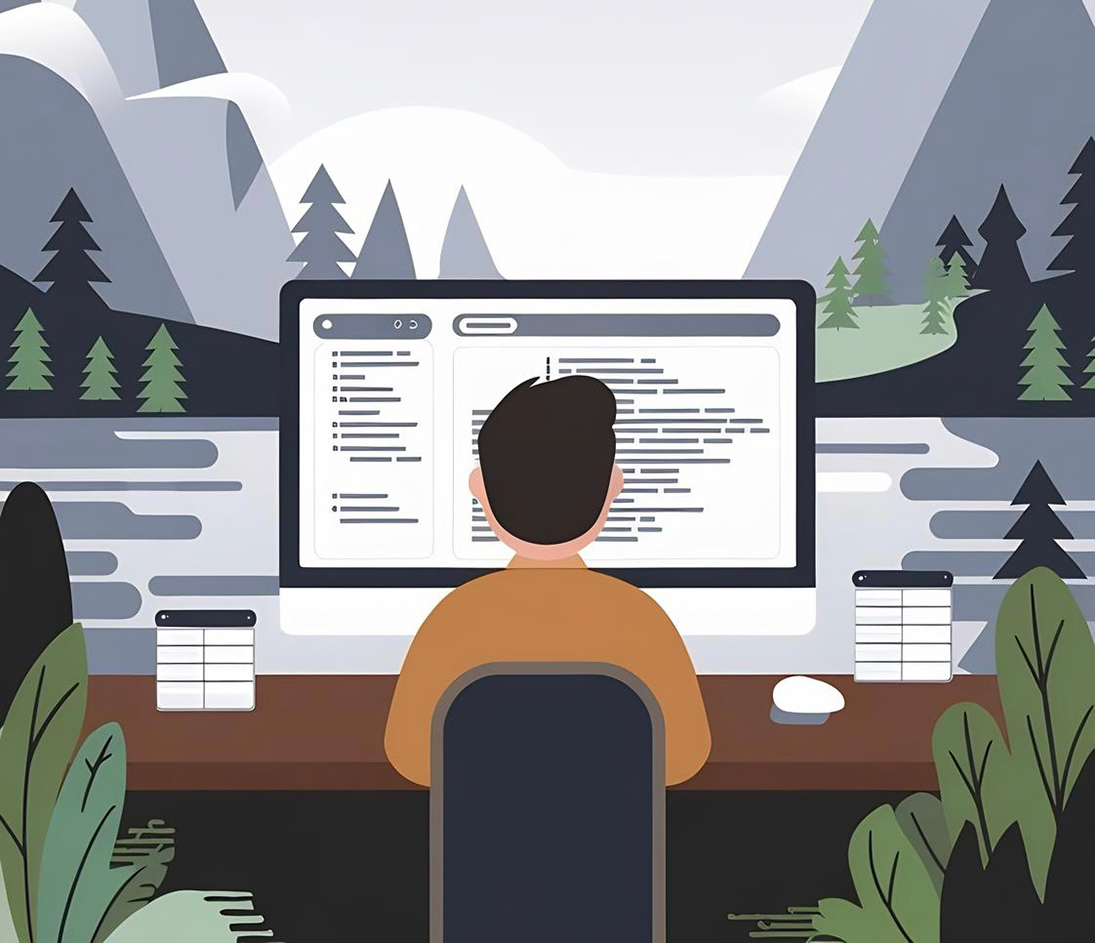 Abstract grid, color swatches, and type representing website fundamentals